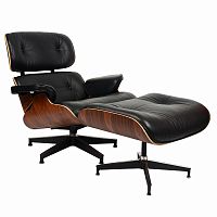 кресло eames style lounge chairчерное с коричневым в Ижевске