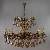 подвесная люстра ambiente leon 2128/12+12 pb tear drop бронза в Ижевске