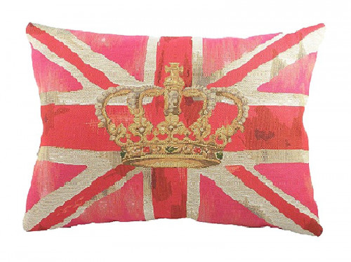 большая подушка с британским флагом crown pink в Ижевске