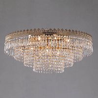 потолочная люстра eurosvet diadema 10078/10 золото/прозрачный хрусталь strotskis в Ижевске