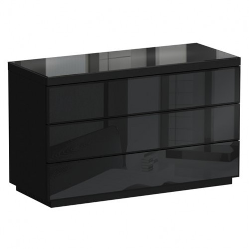 комод kristal 3 ящика черный глянец в Ижевске
