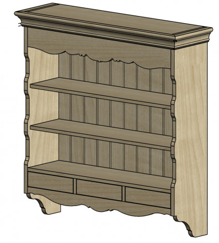 шкаф с полками навесной поместье с узором, с состариванием в Ижевске