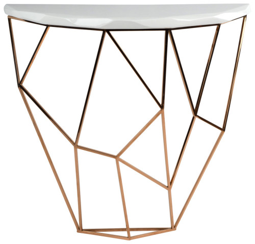 консоль geometric 100x38x90 золото, белая столешница в Ижевске