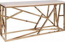 консоль geometric 180x50x90 золото, светло-коричневая столешница в Ижевске