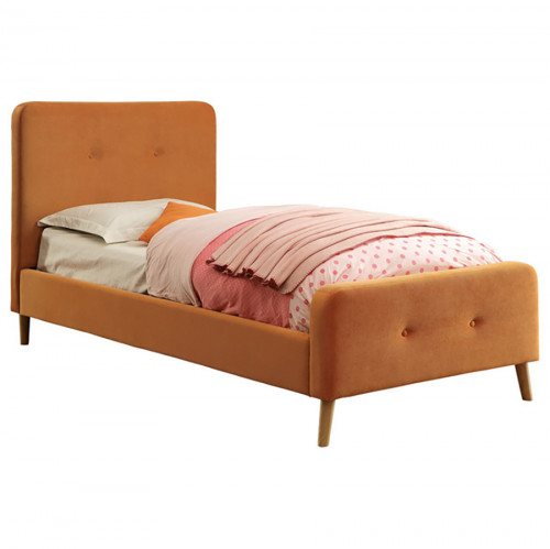 кровать button tufted flannelette orange 120х200 в Ижевске