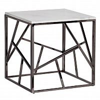 стол журнальный black chrome cube 55*55*56 см хром, белый в Ижевске