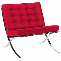 кресло barcelona chair экокожа красное в Ижевске