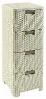 комод c 4 отделениями rattan style кремовый в Ижевске