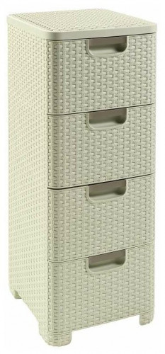 комод c 4 отделениями rattan style кремовый в Ижевске