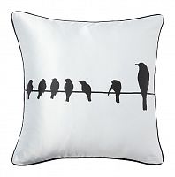 подушка с птичками на проводах birdies on a wire white в Ижевске