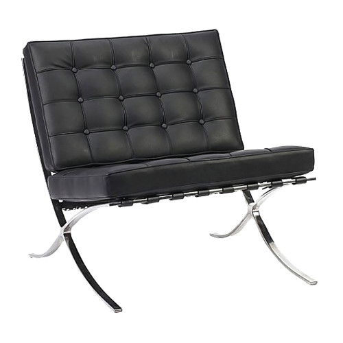 кресло barcelona chair кожа черное в Ижевске