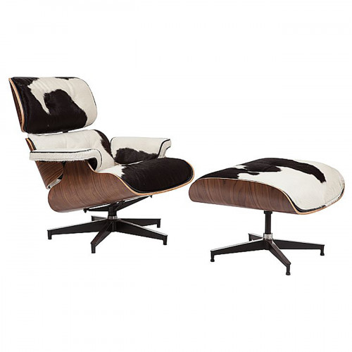 кресло lounge chair & ottoman черно-белое в Ижевске